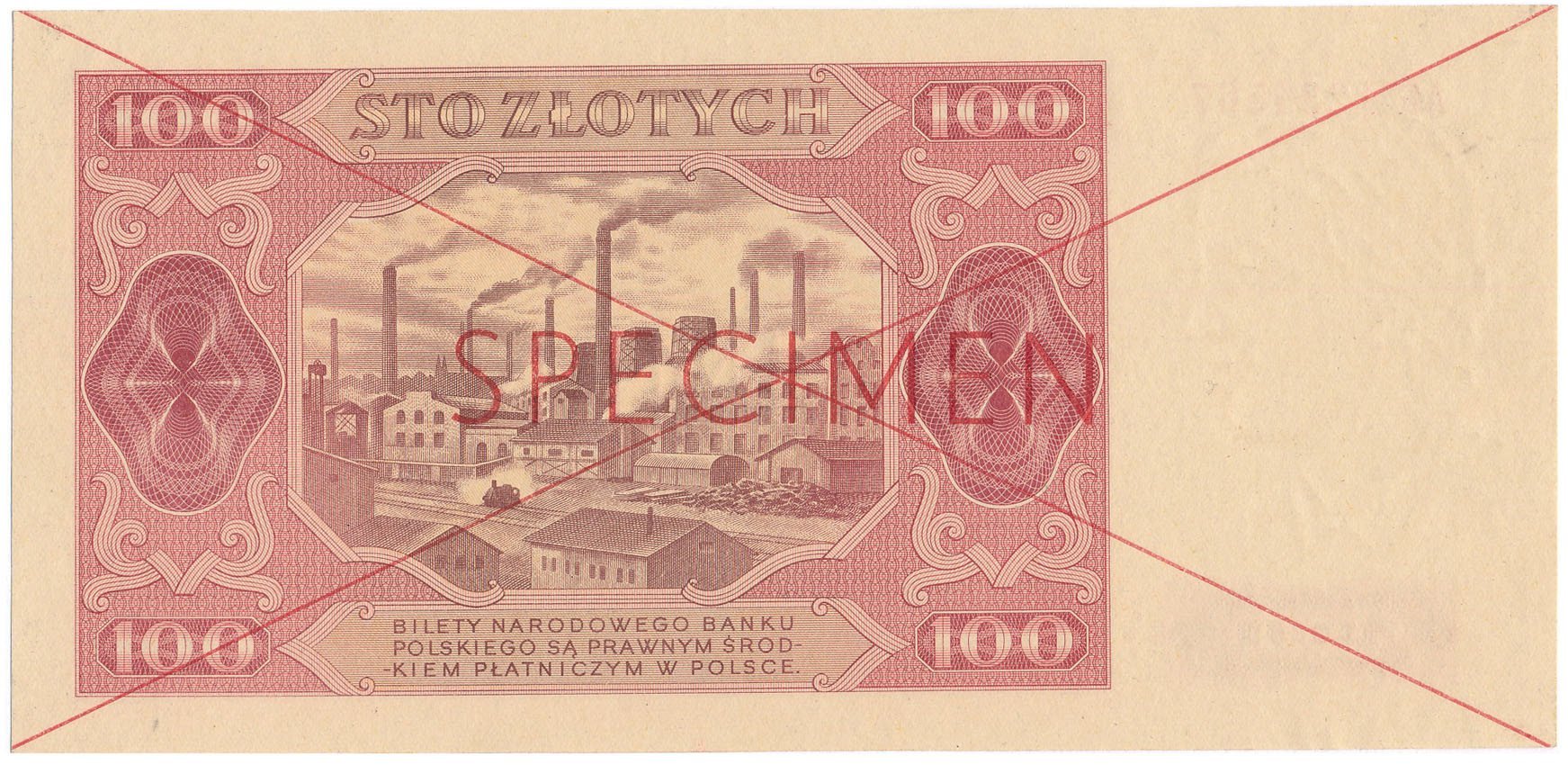 Banknot. WZÓR / SPECIMEN 100 złotych 1948 seria AG - RZADKOŚĆ R6